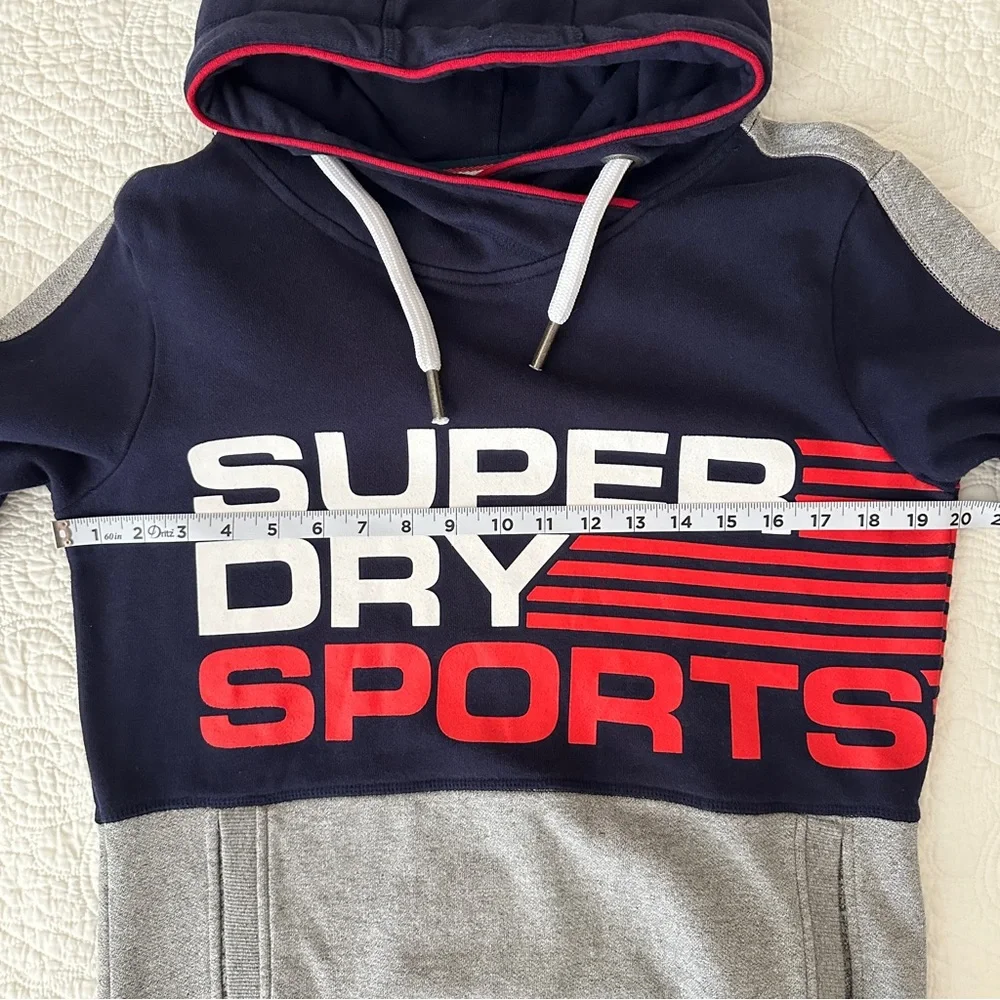 SuperDry Sports Wear Colorblock Hoodie Sweatshirt Pullover Medium - Picture 4 of 12